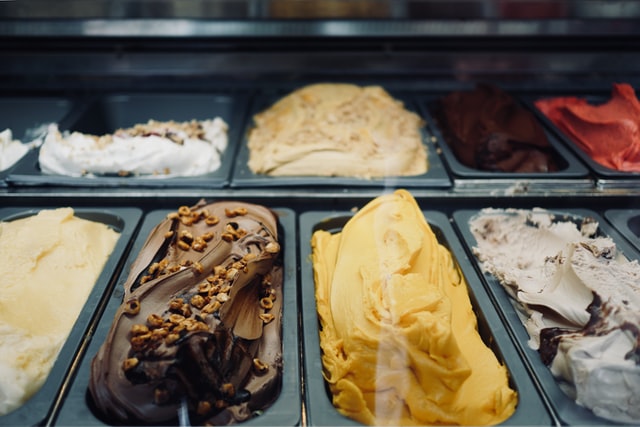 ice cream in bins